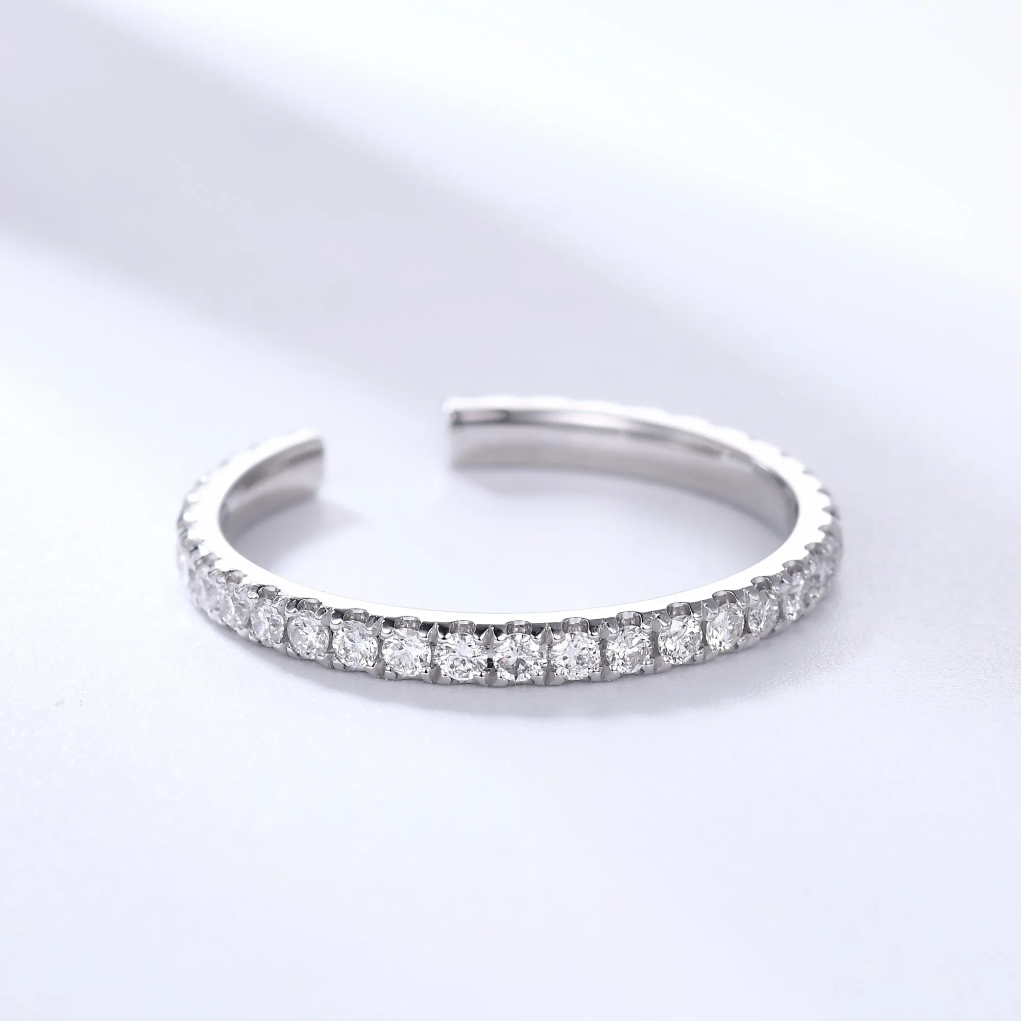 Full Eternity 1.5mm Moissanite & Diamond Wedding Ring Matching Wedding Bands for Couple/Family