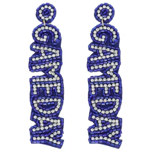 Game Day Earrings, Blue/White