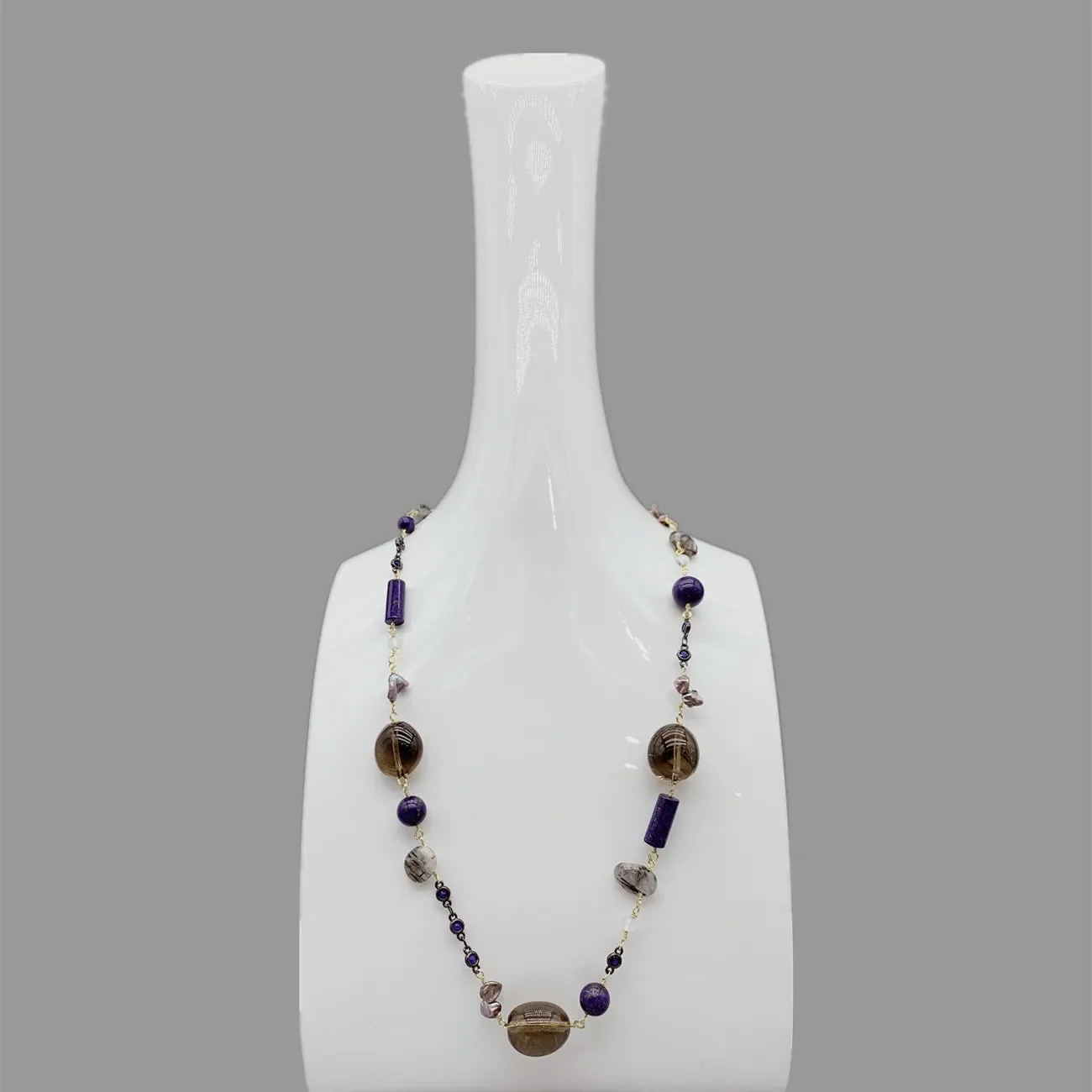 Gemstone Smoky Quartz & Keshi Pearl Choker