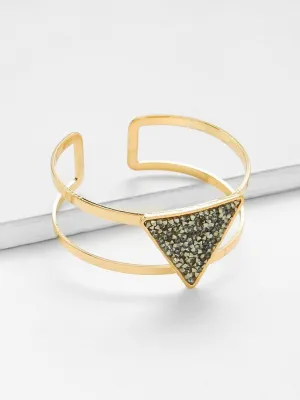 Glitter Stone Open Cuff Bangle