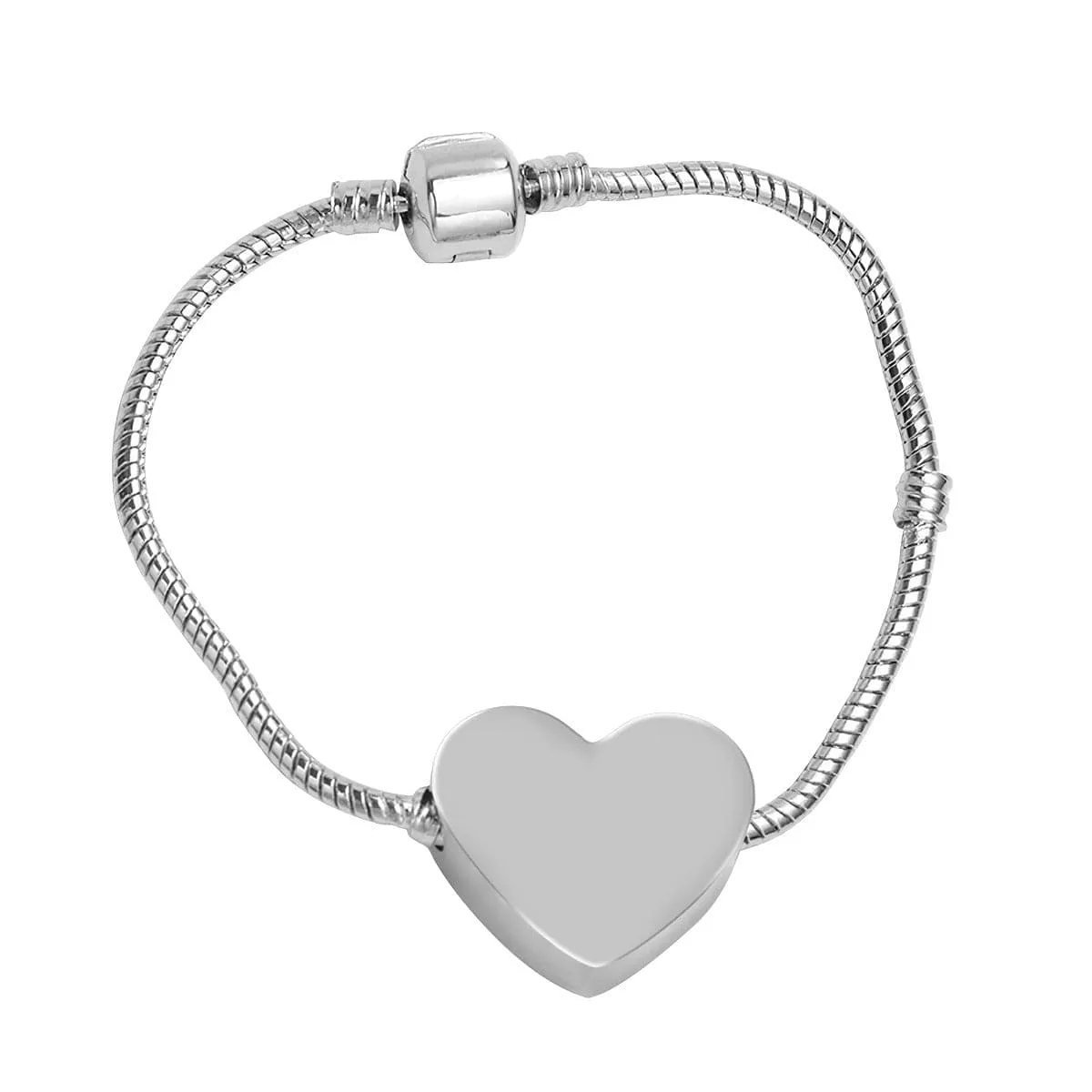 Gothic Rose Heart Shaped Photo Snake Bone Bracelet