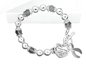 Gray Ribbon Where There is Love Bracelets