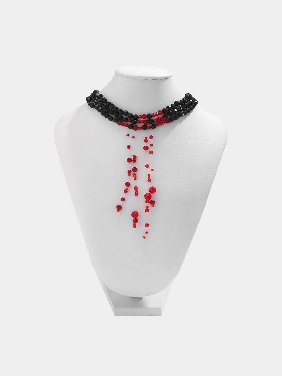 Halloween Crystal Tassel Beaded Necklace MSE00165