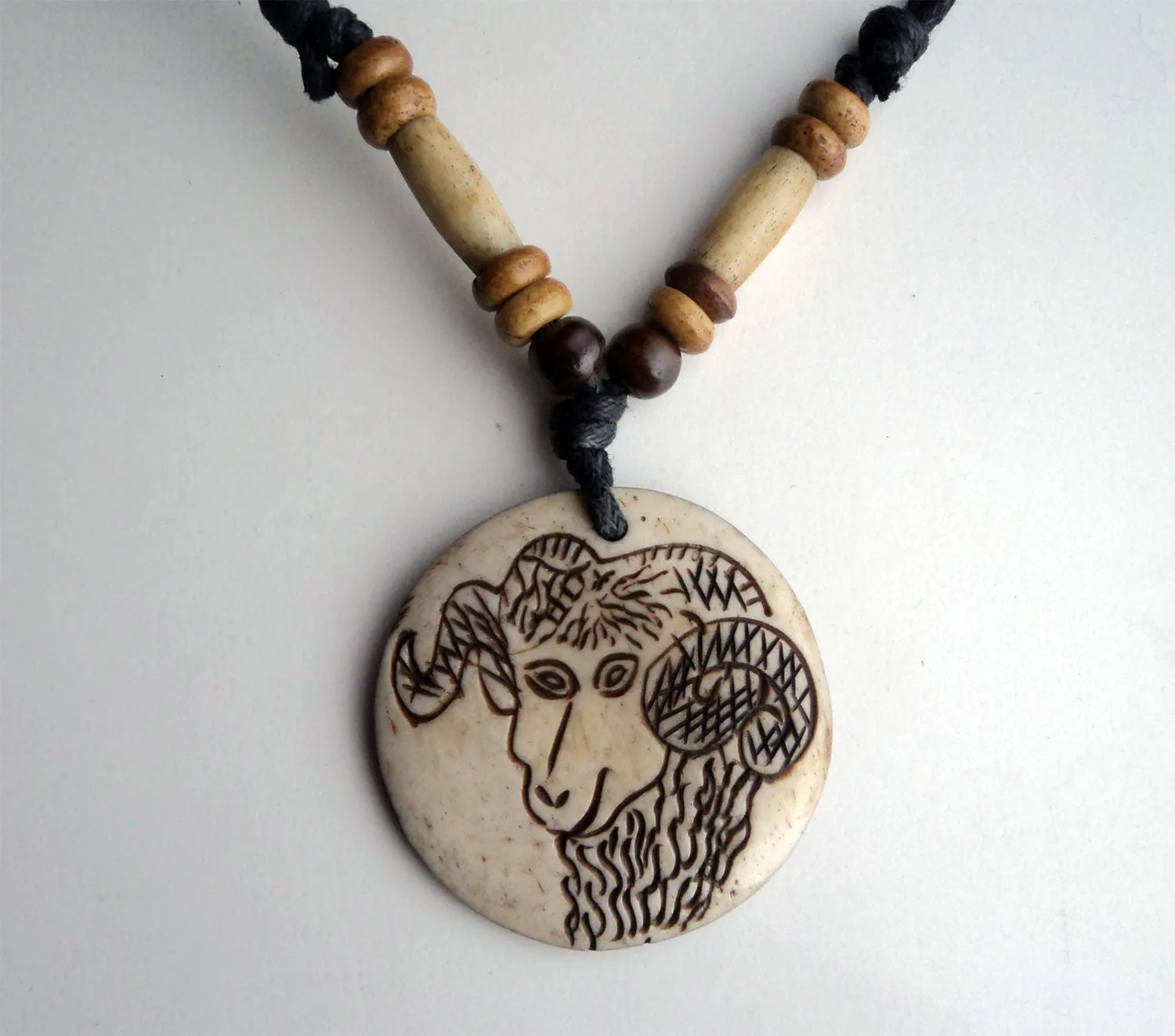 Handcrafted Bone Pendants Necklace-Capricorn