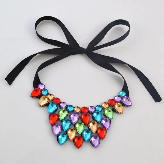 hlkt   Crack, heart-shaped resin necklace fashion accessories short statement necklace gift wholesale women