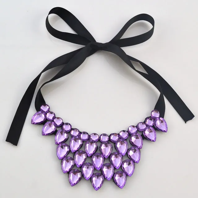 hlkt   Crack, heart-shaped resin necklace fashion accessories short statement necklace gift wholesale women