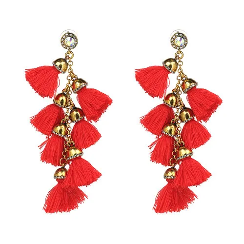 Hot sale New FIRENZE FRINGE DROPS earrings fashion women statement dangle T Earrings for women JEWELRY