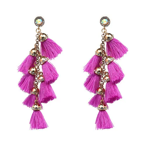 Hot sale New FIRENZE FRINGE DROPS earrings fashion women statement dangle T Earrings for women JEWELRY