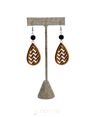 ILIHIA HAWAII LLC - Wooden Chevron Teardrop Earring