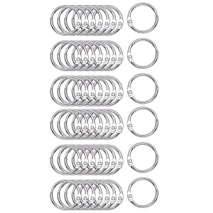 Kicko Metal Binder Rings - 48 Pack - 1 Inch Steel Interlocking Hoops - as School