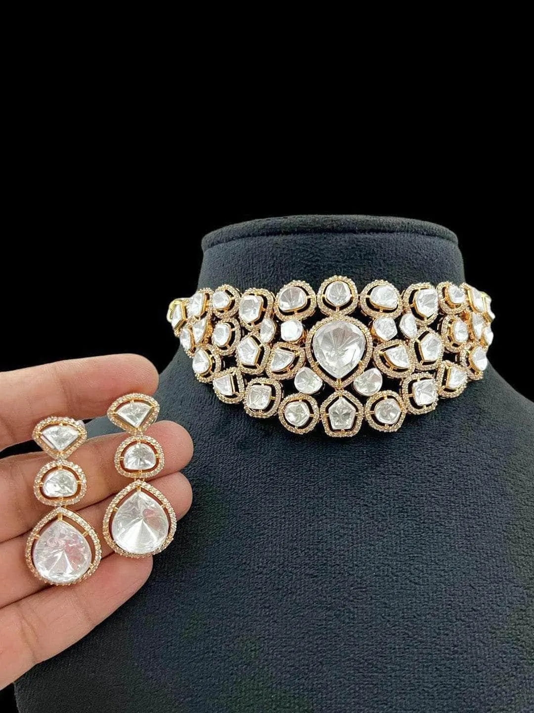 Kundan Polki Vintage Necklace Set