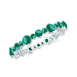 Lab Grown Emerald Eternity Anniversary Band Ring