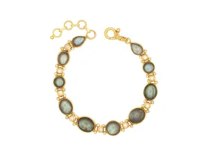 Labradorite and Diamond Bracelet