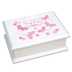 Lift Top Jewelry Box - Pink Butterflies