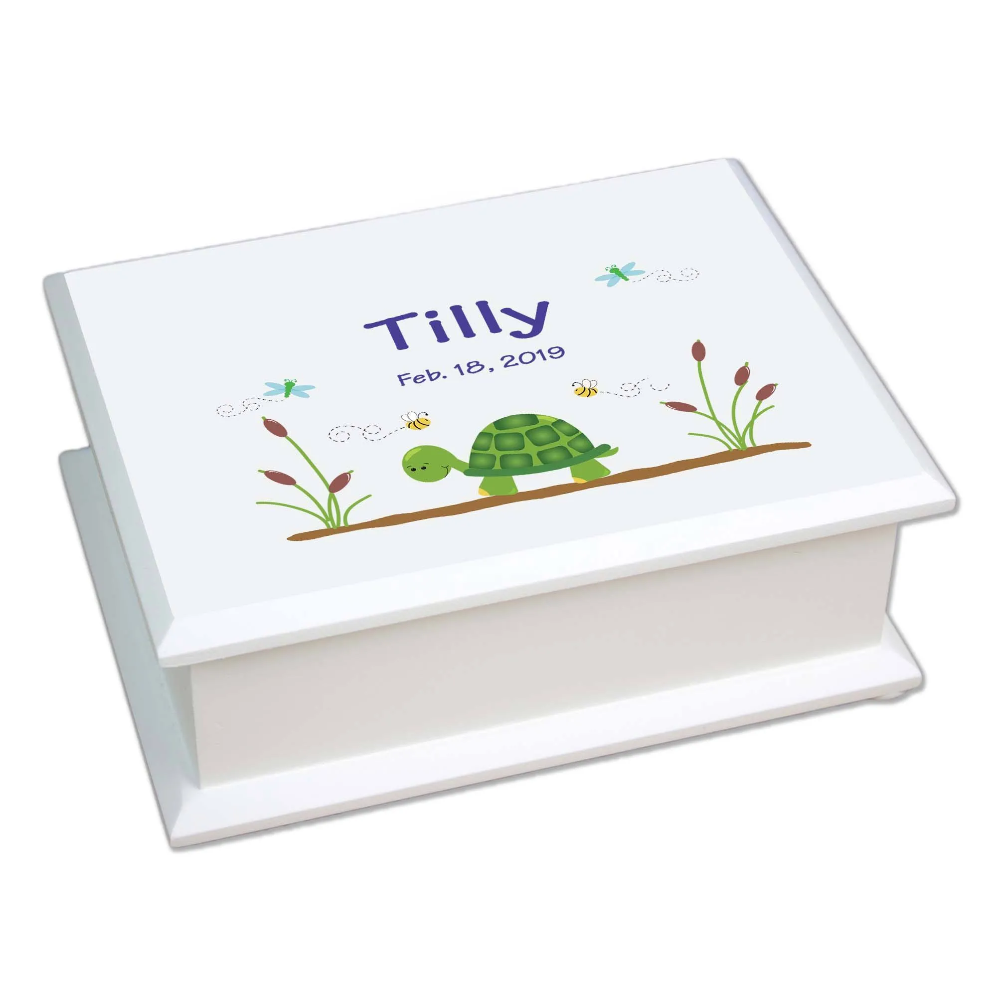 Lift Top Jewelry Box - Turtle