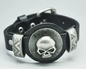 Men jewelry bracelets bangles Genuine Leather SKull Studs Genunine Leather bracelets for women