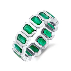 MEN'S EMERALD BEZEL ETERNITY BAND