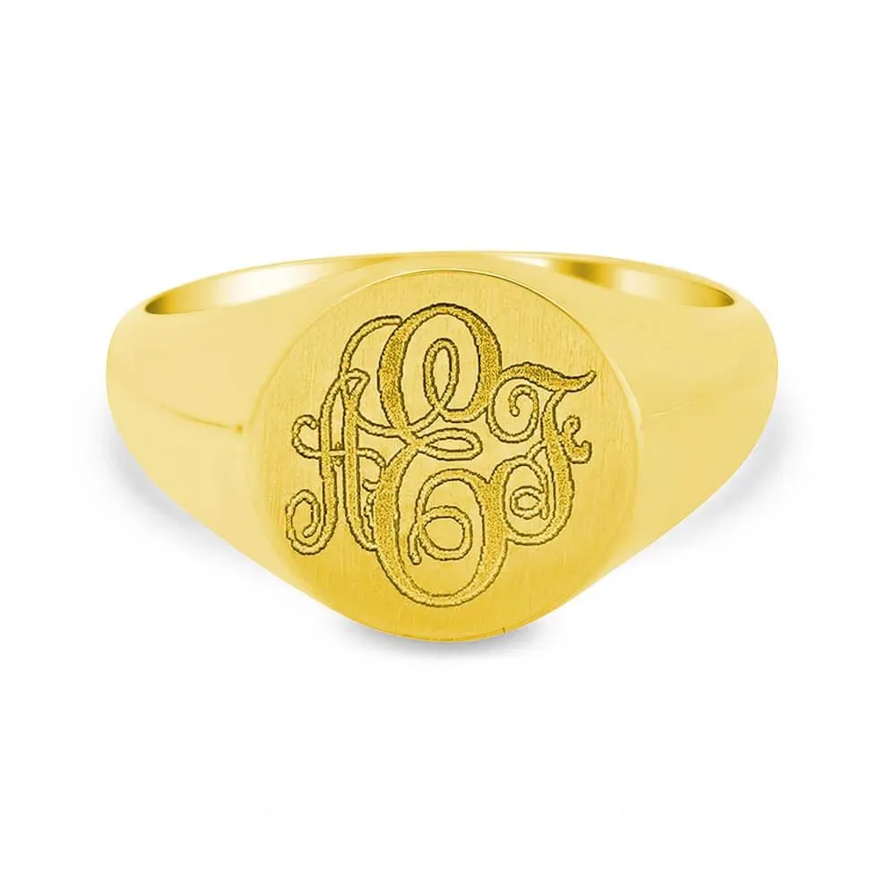 Men's Round Signet Ring - Small