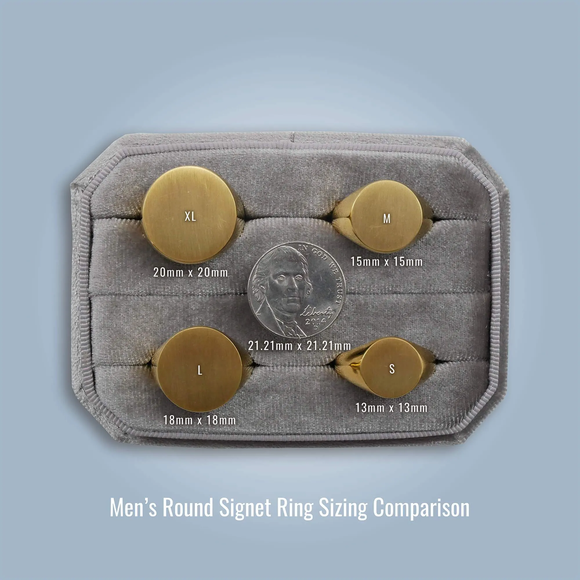 Men's Round Signet Ring - Small