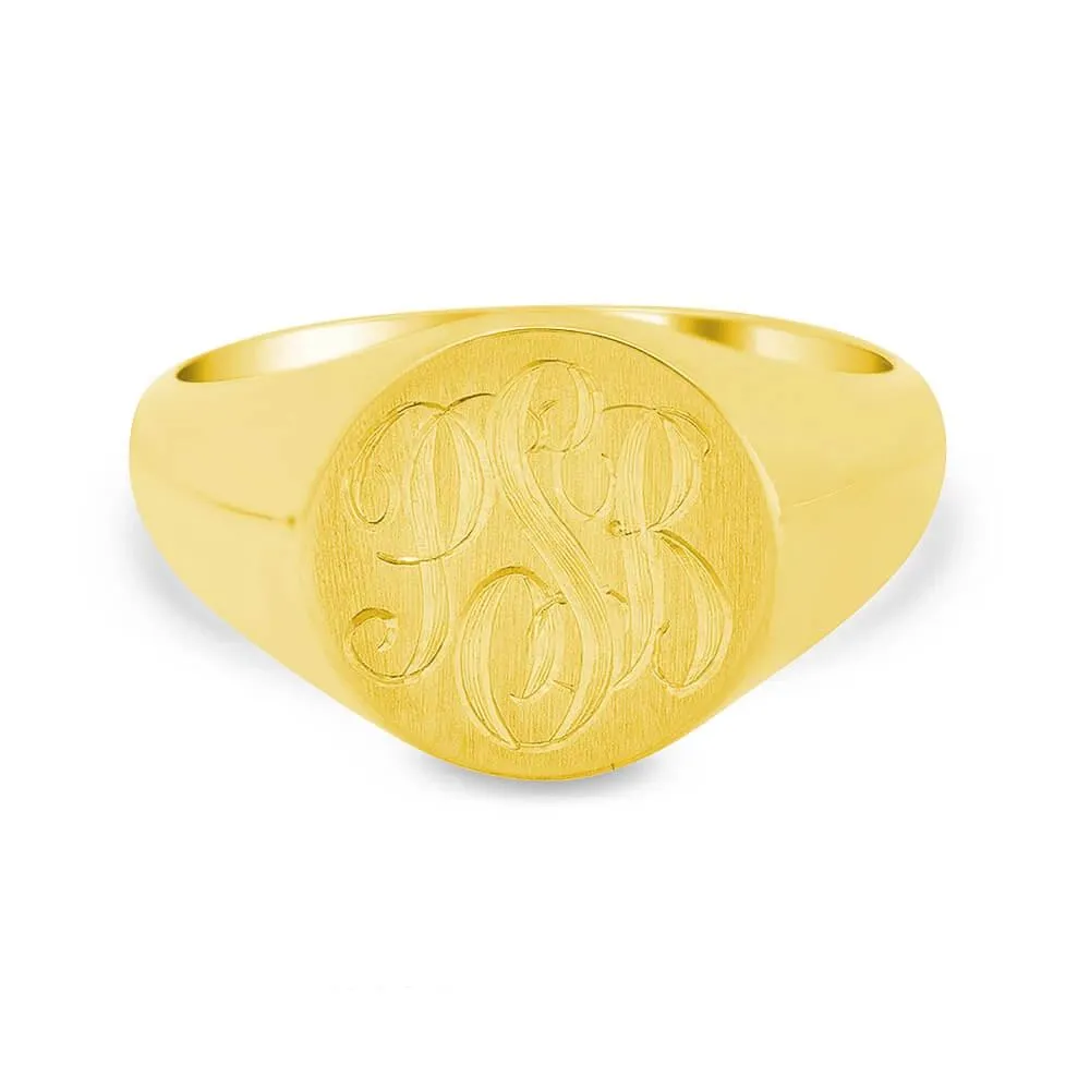 Men's Round Signet Ring - Small