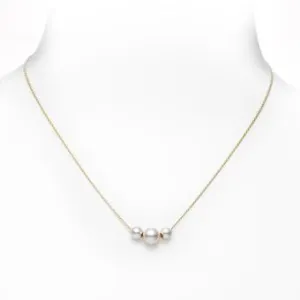 Mikimoto Pearls in Motion Akoya Cultured Pearl Necklace in 18K Yellow Gold