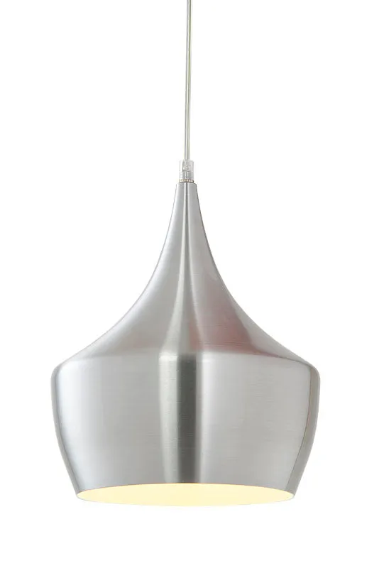 Mulinare Brushed Nickel Exterior with White Interior 12" Pendant