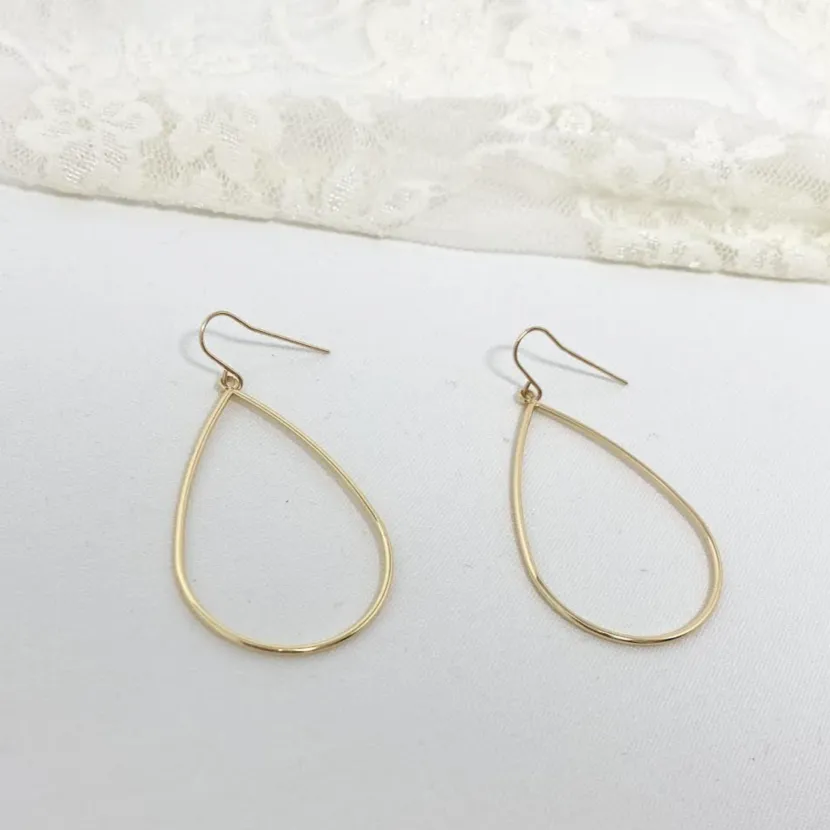 Nadia Large Smooth Oval Drop Earrings