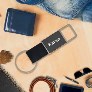 Name Engraved Keychain for Employees - Black