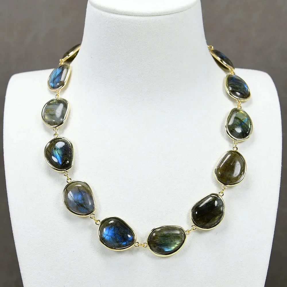 Natural Labradorite Stone Chokers Necklace