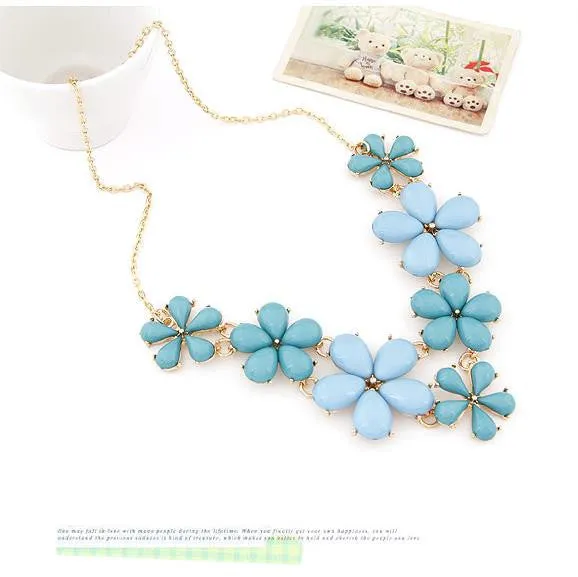 Necklaces & Pendants for Women Fashion Statement Collares Resin Flower Necklace Collier Femme Choker Colar Jewlery Bijoux