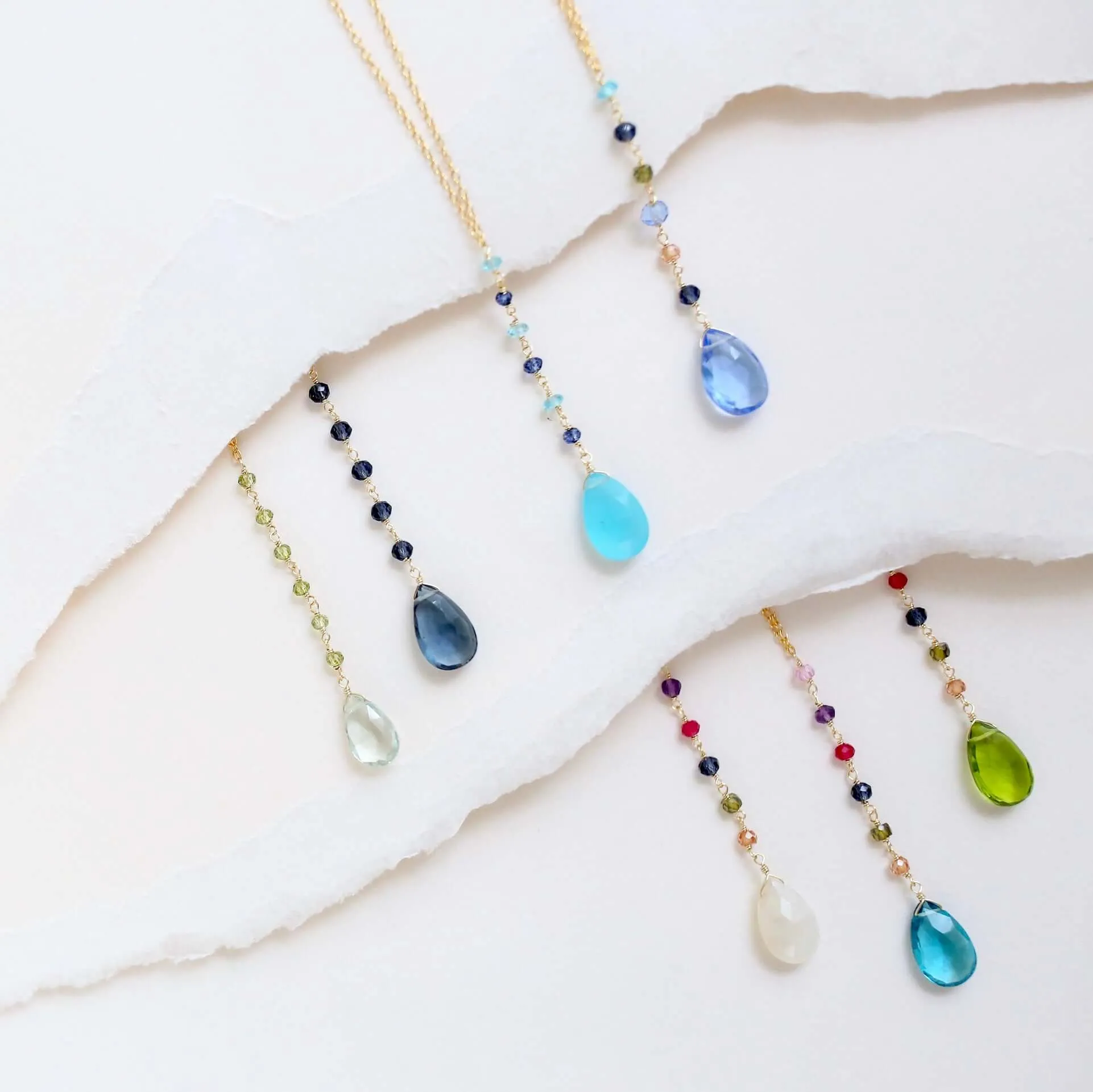 Neon Blue Quartz Yoga Pendant Necklace