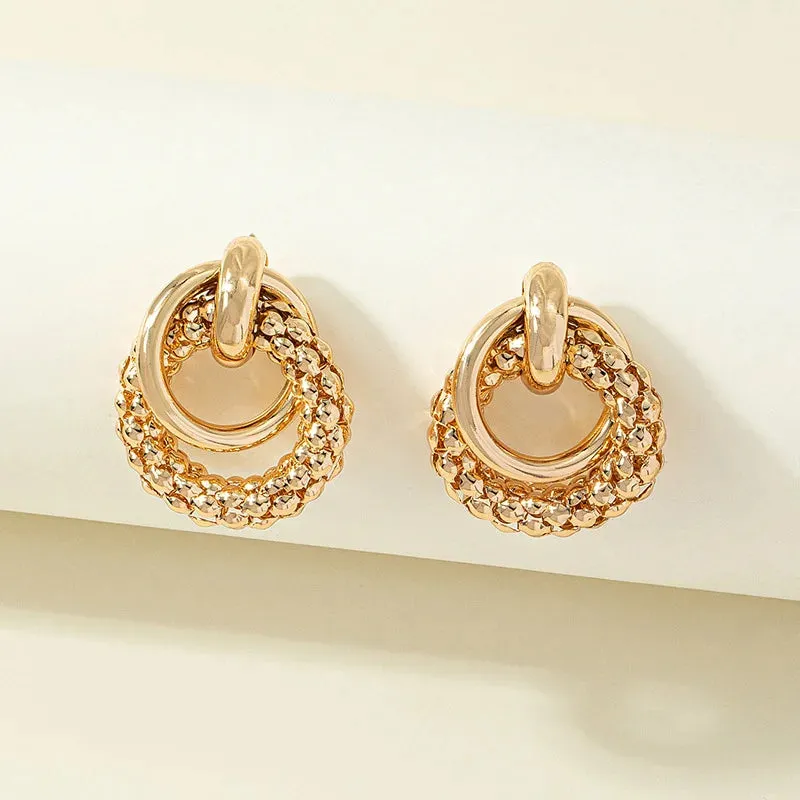 New Fashion Twist Dangle Earrings for Women Exaggerated Gold Color Metal Wrap Earrings European Ear Jewelry oorbellen