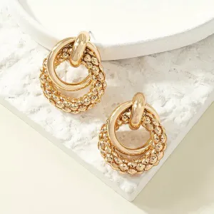 New Fashion Twist Dangle Earrings for Women Exaggerated Gold Color Metal Wrap Earrings European Ear Jewelry oorbellen