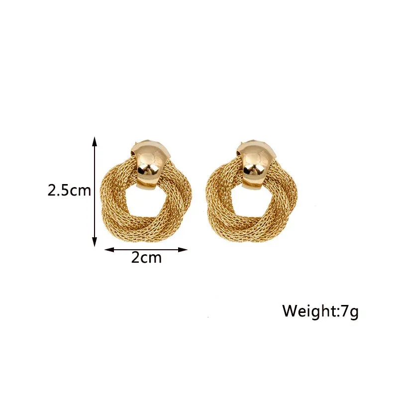 New Fashion Twist Dangle Earrings for Women Exaggerated Gold Color Metal Wrap Earrings European Ear Jewelry oorbellen