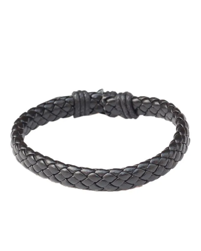 New Real Black Leather Bracelet Summer Style Casual Sport Men's Bracelet