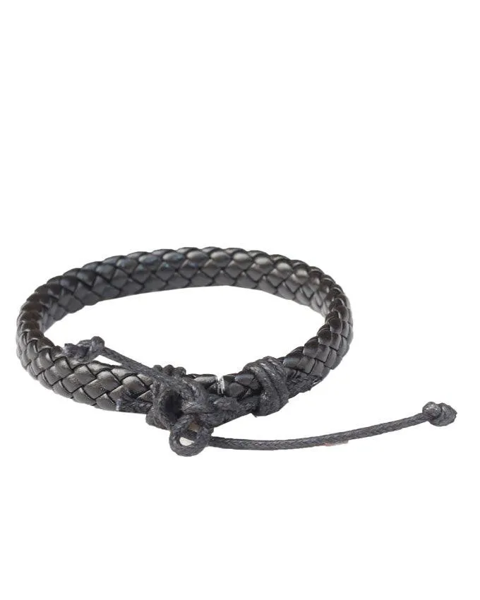 New Real Black Leather Bracelet Summer Style Casual Sport Men's Bracelet