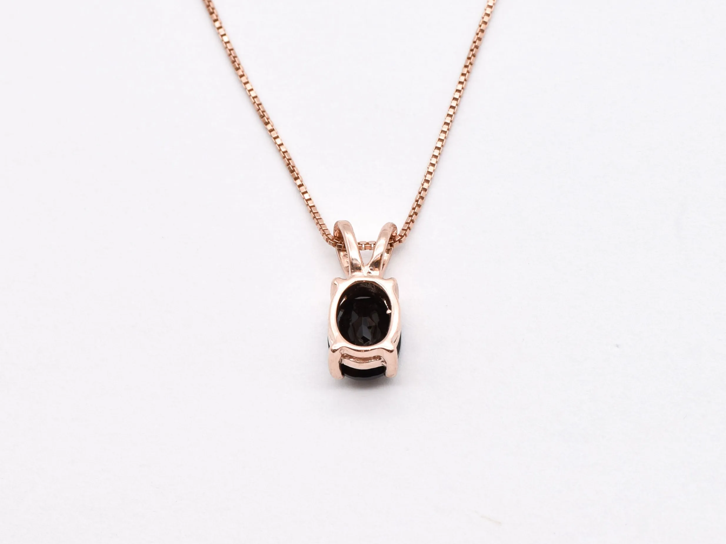 Onyx Rose Gold Necklace - Natural Onyx Necklace - Black Dainty Pendant