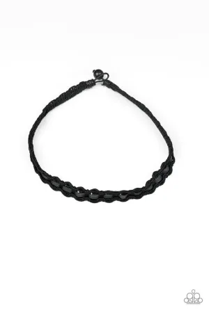 Paparazzi Necklace ~ Track Tracker - Black