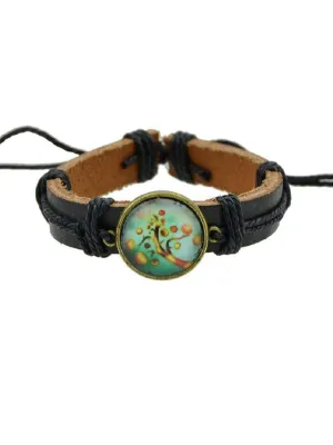 Peach Hiphop Jewelry Rock Style Pu Leather Bracelets