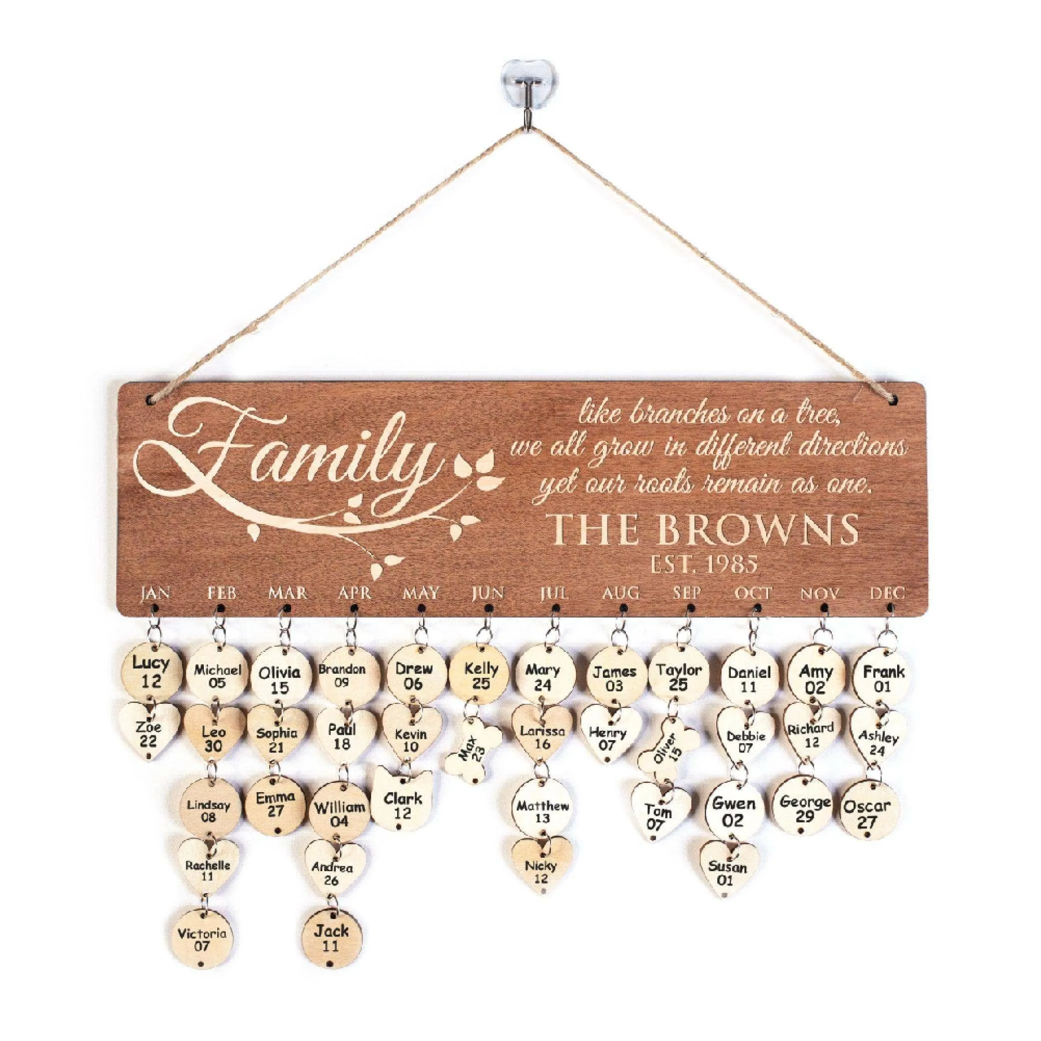 Personalized Family Birthday Calendar