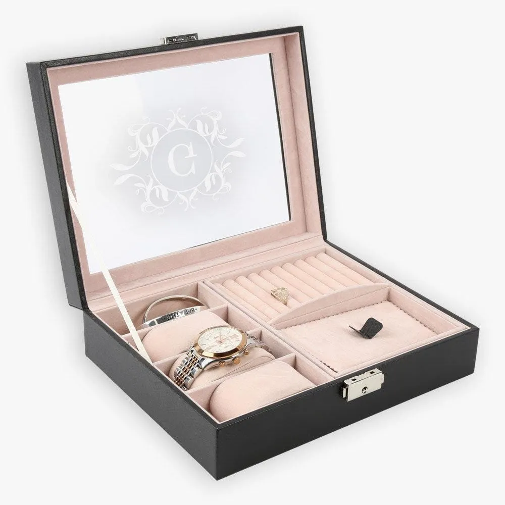 Personalized Initial Watch & Jewelry Accessories Case