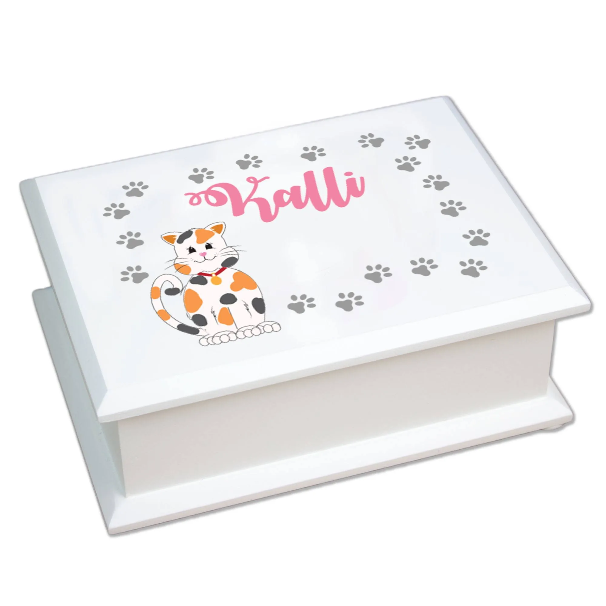 Personalized Lift Top Jewelry Box - Kitty Cat Breed