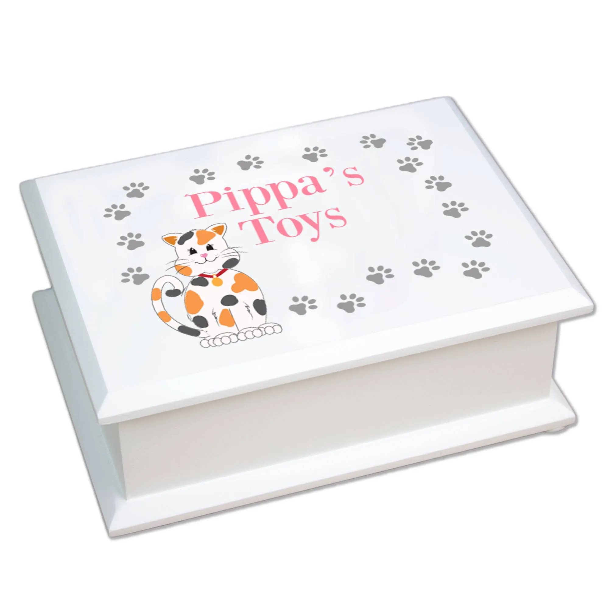 Personalized Lift Top Jewelry Box - Kitty Cat Breed