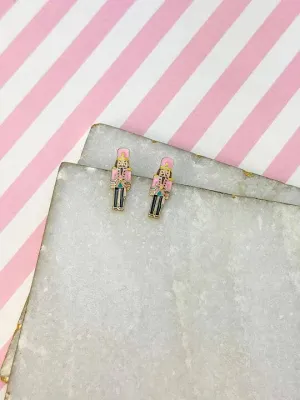 Pink Nutcracker Signature Enamel Stud Earrings