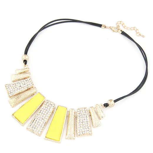 RAVIMOUR Collier Femme Fashion Necklaces & Pendants PU Leather Rope Resin Statement Choker for Women Mujer Accessories Jewelry