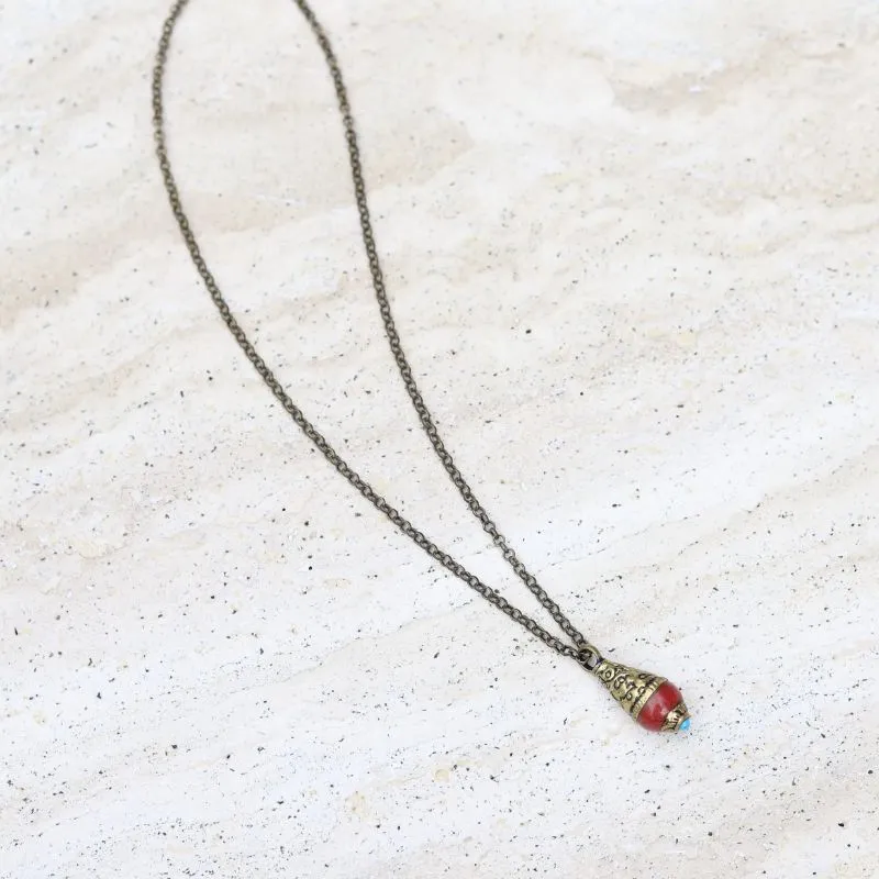 Red Agate Tibetan Necklace - *Final Sale*