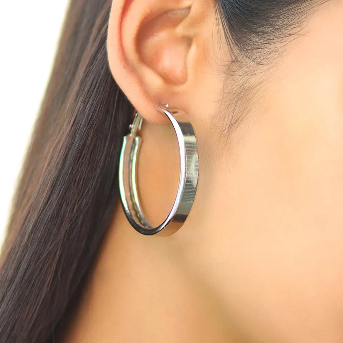 Set of 2 Contemporary Gold & Silver Hoops for Office and Everyday purpose for women