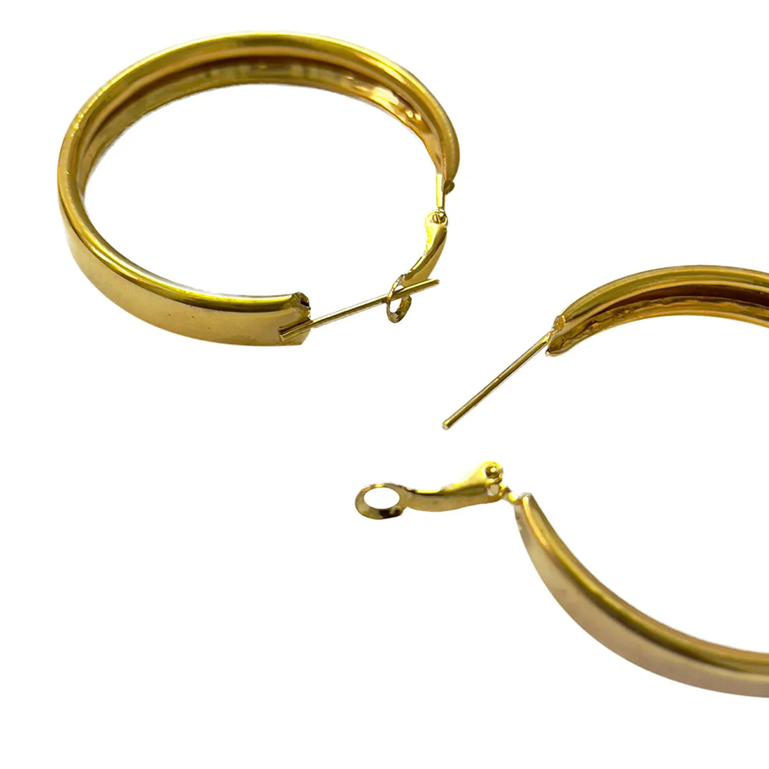 Set of 2 Contemporary Gold & Silver Hoops for Office and Everyday purpose for women