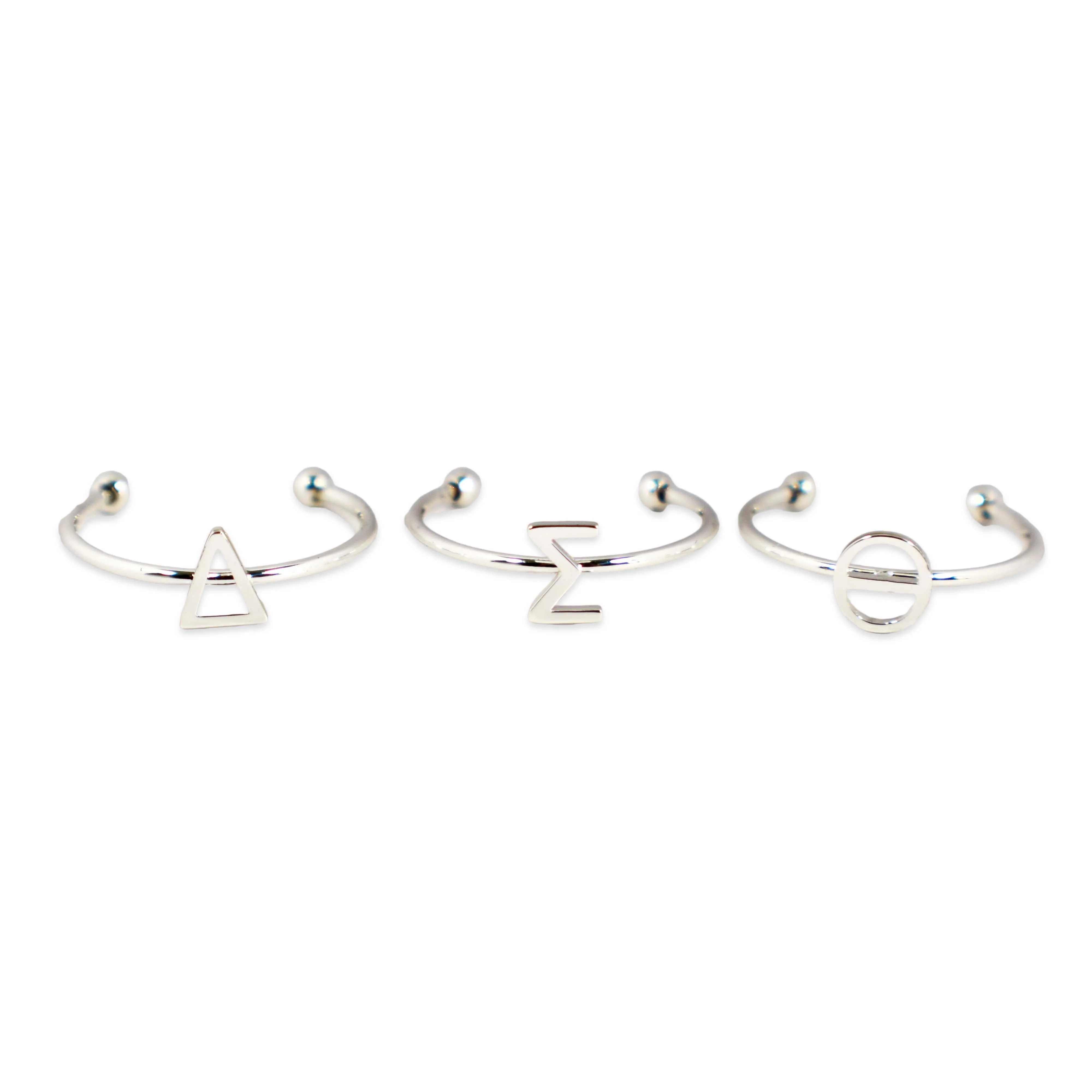 Sigma Kappa Silver Stacking Ring Set