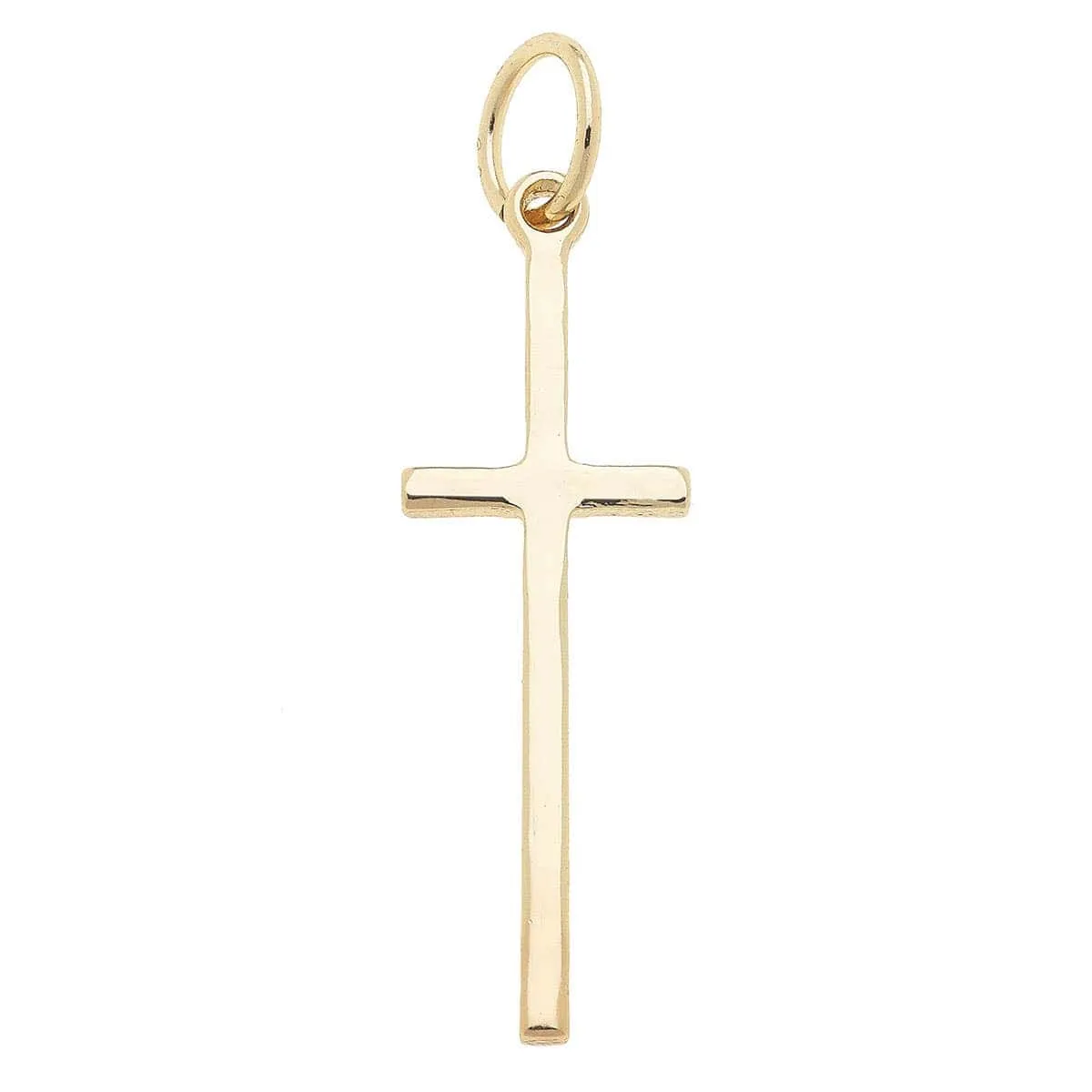 Skinny Cross Charm in Shiny Gold